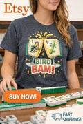 Bird Bam Mahjong Shirt – Funny Graphic Tee, Game Night