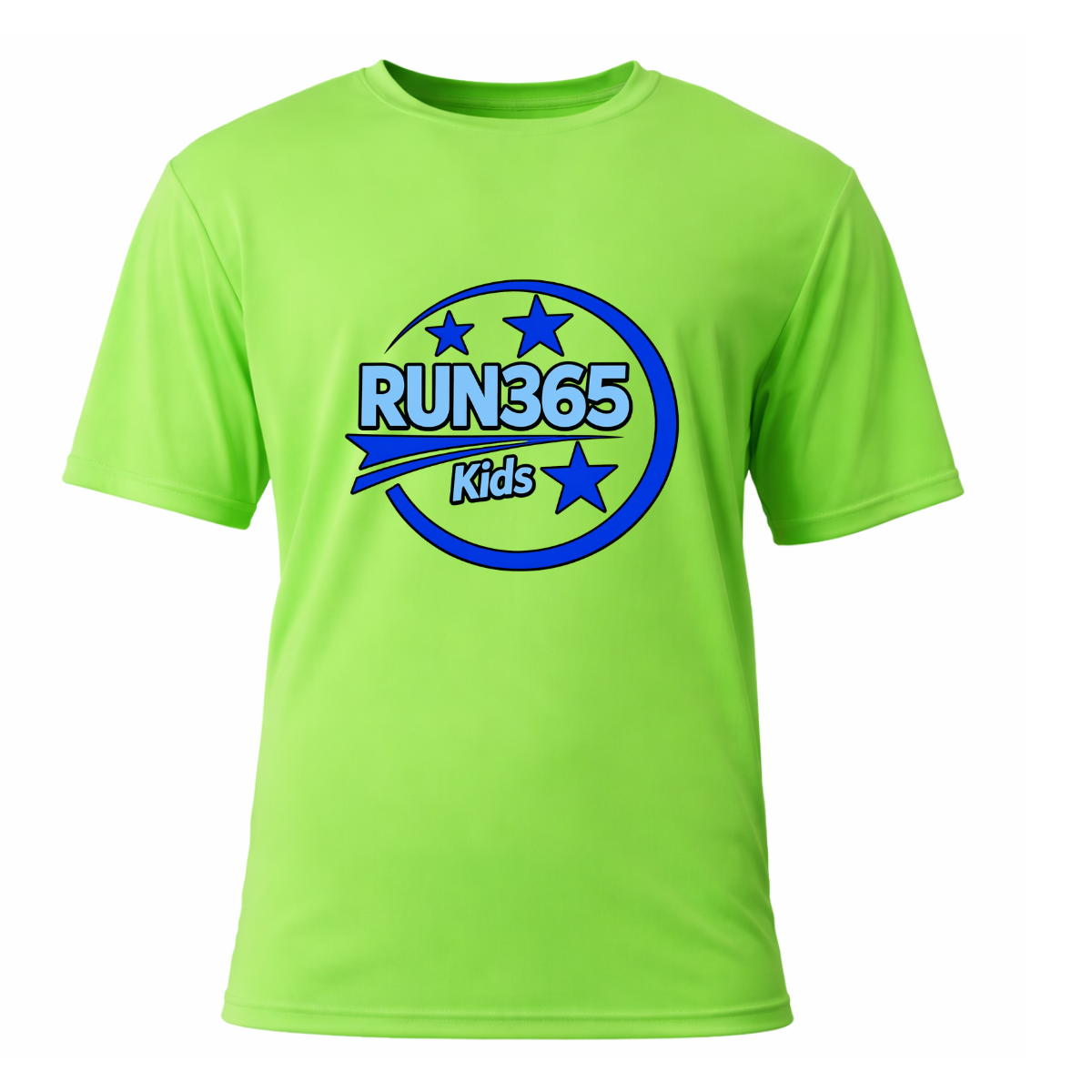 Lime/Blue - Kids Run365 A4 Performance Shirt