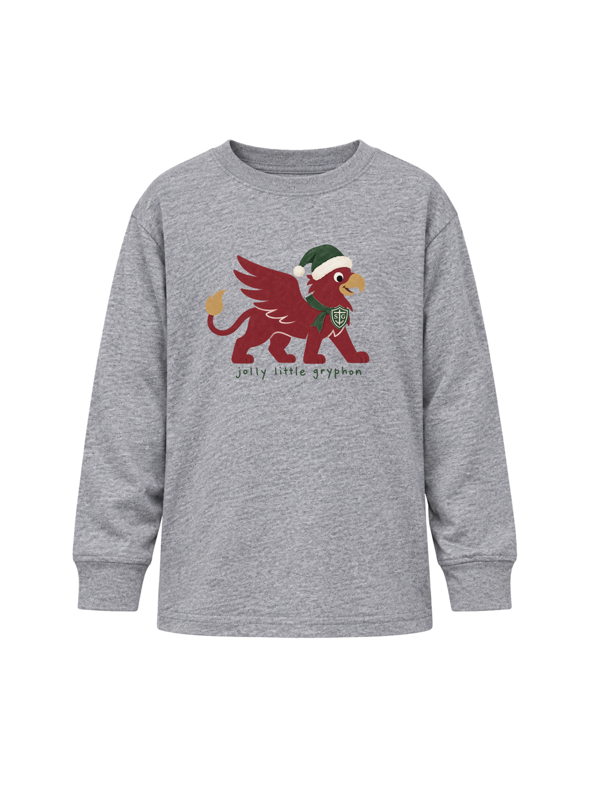 Jolly Little Gryphon Santa Hat- Rabbit Skins Toddler and Youth Long Sleeve Shirt