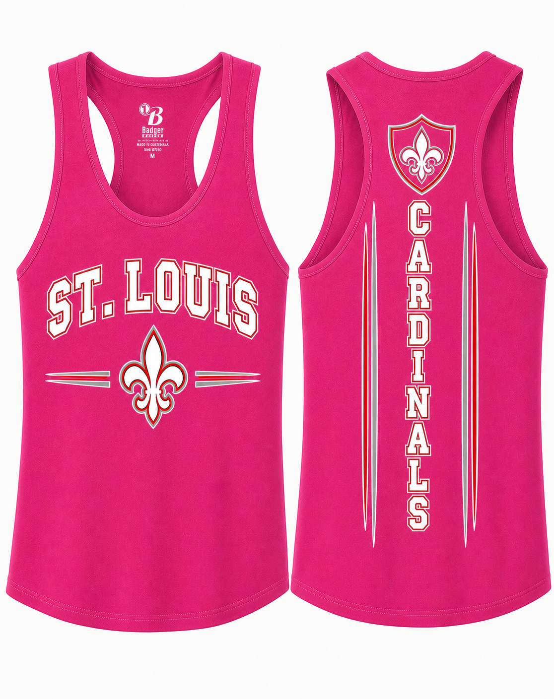 Girl's Youth Jersey - Badger Sport 2166 B-Core Racerback Tank - Hot Pink