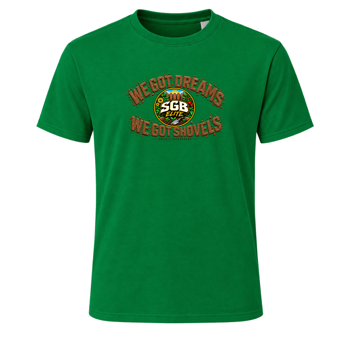 Dreams & Shovels corrected Kelly Green A4 performance tee