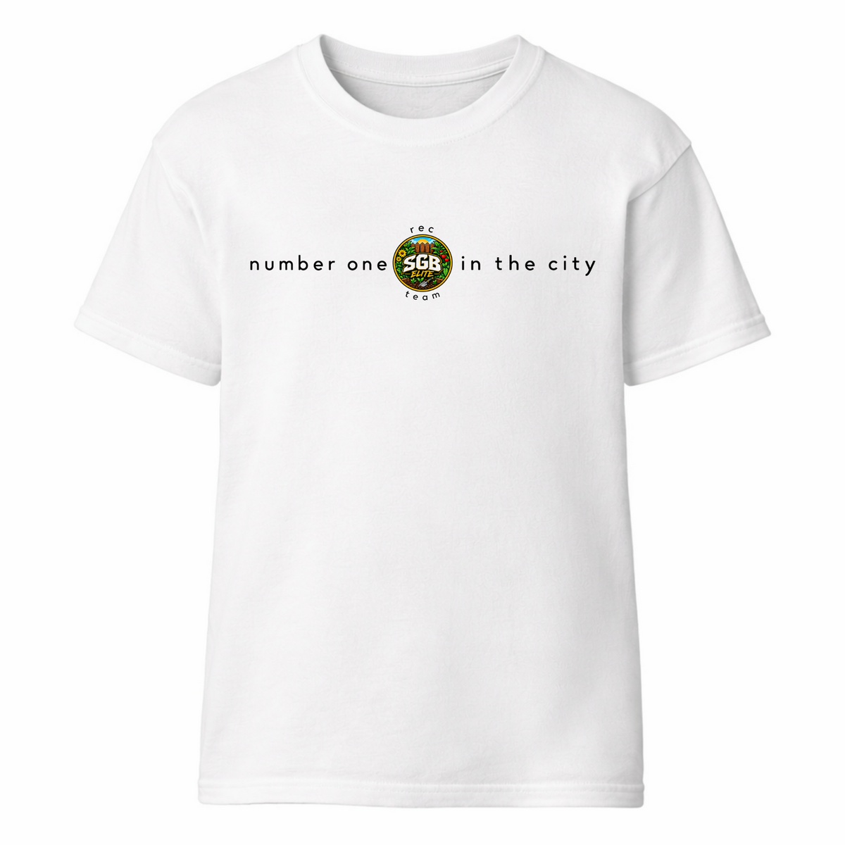 White SGB Elite No. 1 Tee with number one in the city lettering