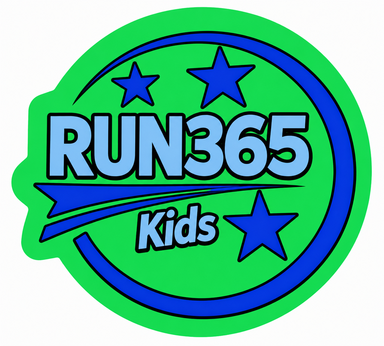 Water Resistant Sticker Lime/Blue Kids Run365