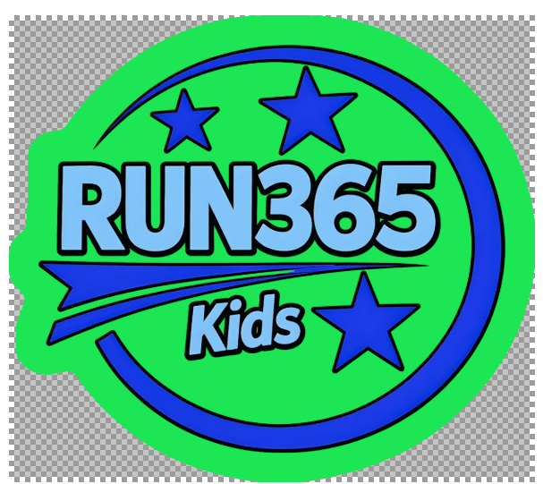 Water Resistant Sticker Lime/Blue Kids Run365