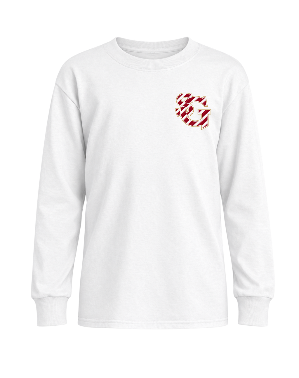 Candy Cane - SG/Santa Hat Youth Port & Co Long Sleeve Shirt